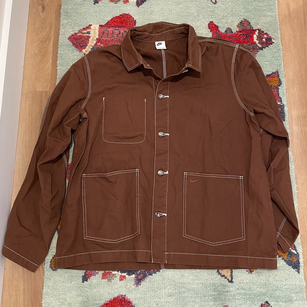 Nike Brown Jacket with White Stitching